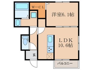 Ｄ－ｒｏｏｍ富野Ｂ棟の物件間取画像